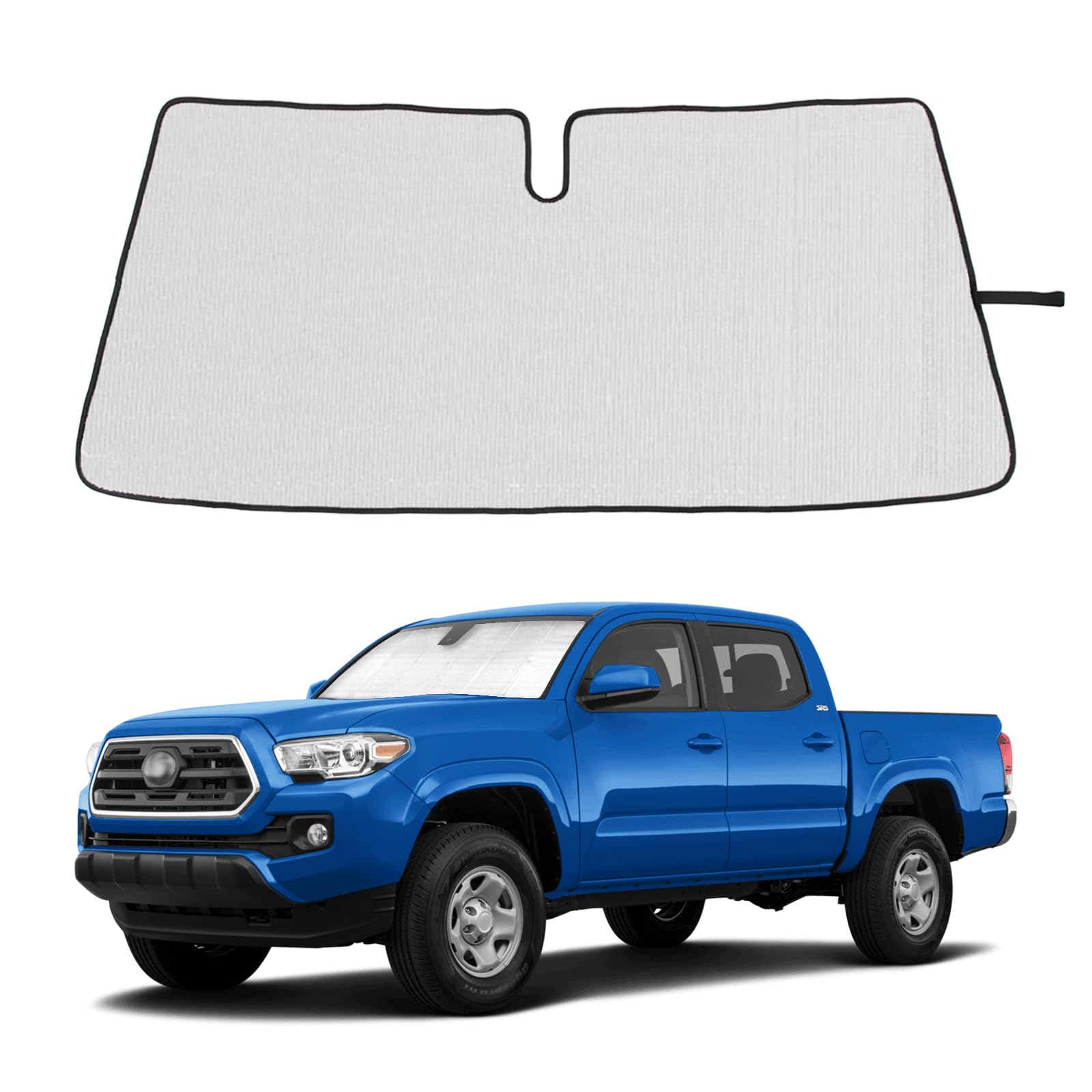 Photo 1 of Front Windshield Sunshade for Toyota Tacoma 2006-2024 Accessories, Windshield Sun Shade, Foldable Reflective Sun Visor, Screen Shield Cover UV Blocker Protector HeatShield Keeps Your Vehicle Cool