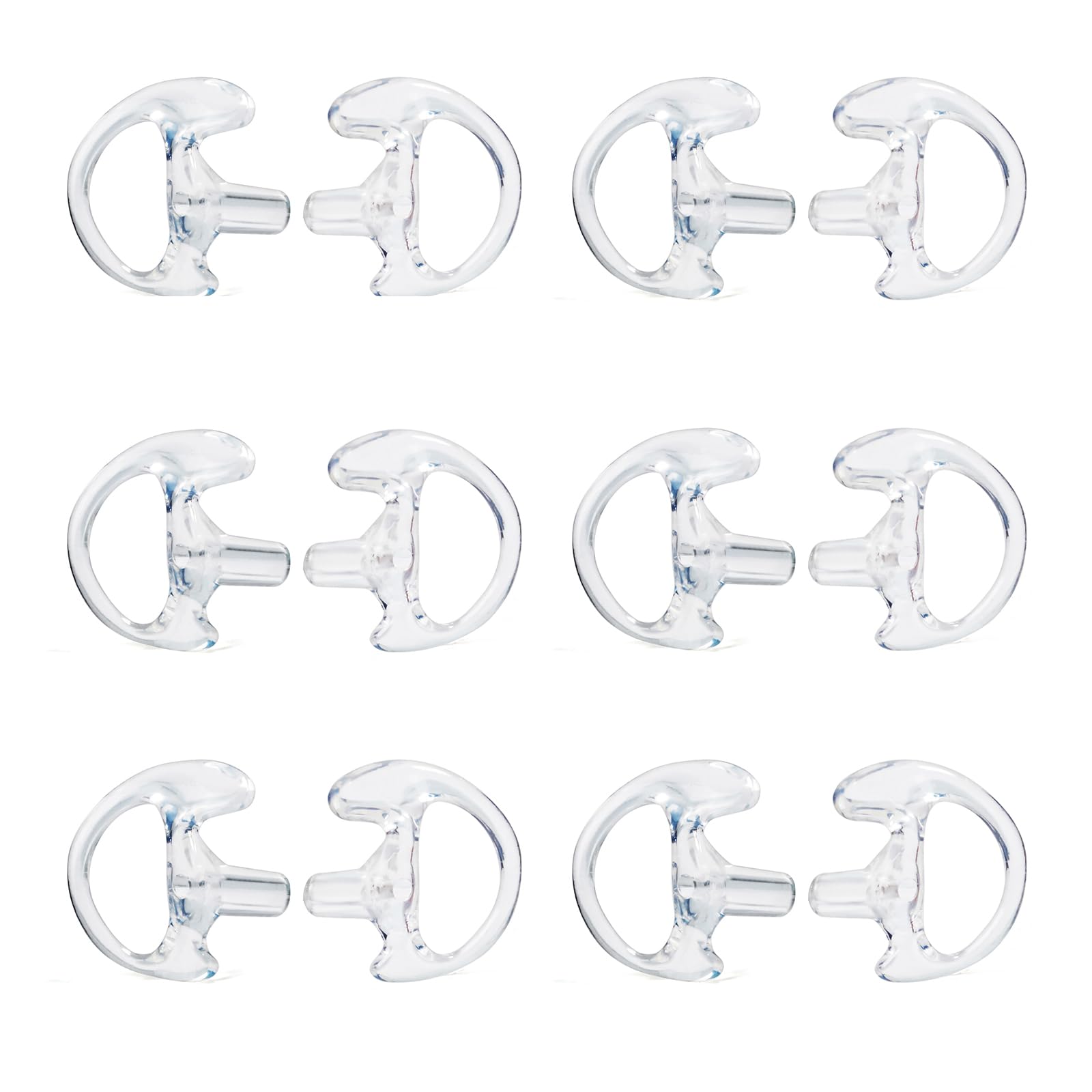 UAYESOK Replacement Earmold Soft Silicone Ear Buds Eartips for Motorola Kenwood Two Way Radio Air Acoustic Coil Tube Walkie Talkie Covert Earpiece Headset (Medium*6, Transparent)