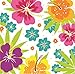 Tropical Luau Hawaiian Summer Party Supply Pack with Decorations for 50 Includes Plates, Napkins, Cups, Table Skirt, and Hibiscus Hanging Swirls