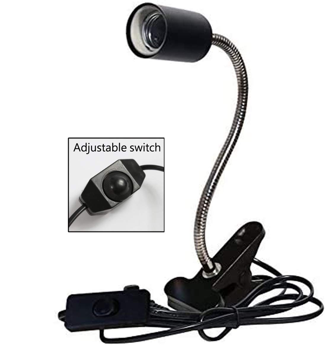 Photo 1 of CTKcom UVA UVB Light Bulb Reptile Ceramic Heat Lamp Pet Heating Bulb Holder Clamp Lamp Fixture Heating Light Lamp For Reptiles,Aquarium Reptile Light Adjustable Habitat Lighting Stand,110V-130V(Black)