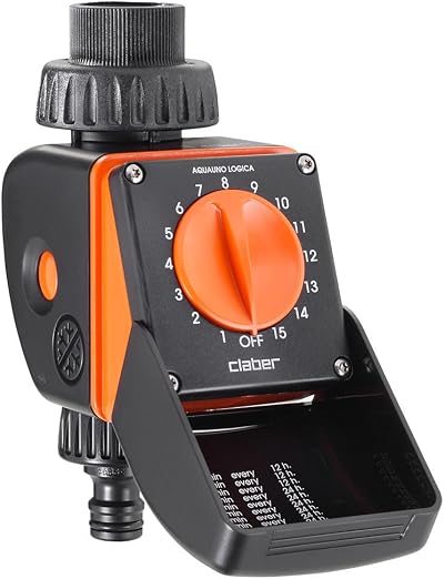Claber 8422 Aquauno Logic Programmer Automatic 15 Presets Black Orange