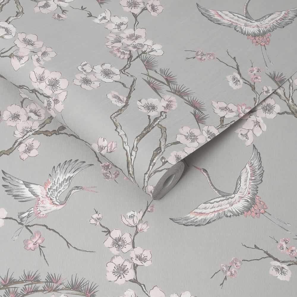 Sublime Black Japan Floral and Fauna Tropical Wallpaper, 52 x 1000 cm - Image 5