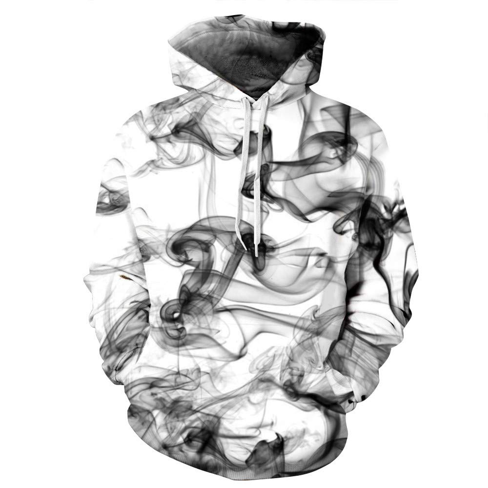 L//XL, White Birdfly Fall Winter Lovers Style 3D Ink Print Hoodie Tops Blouse for Women Men Plus European Size