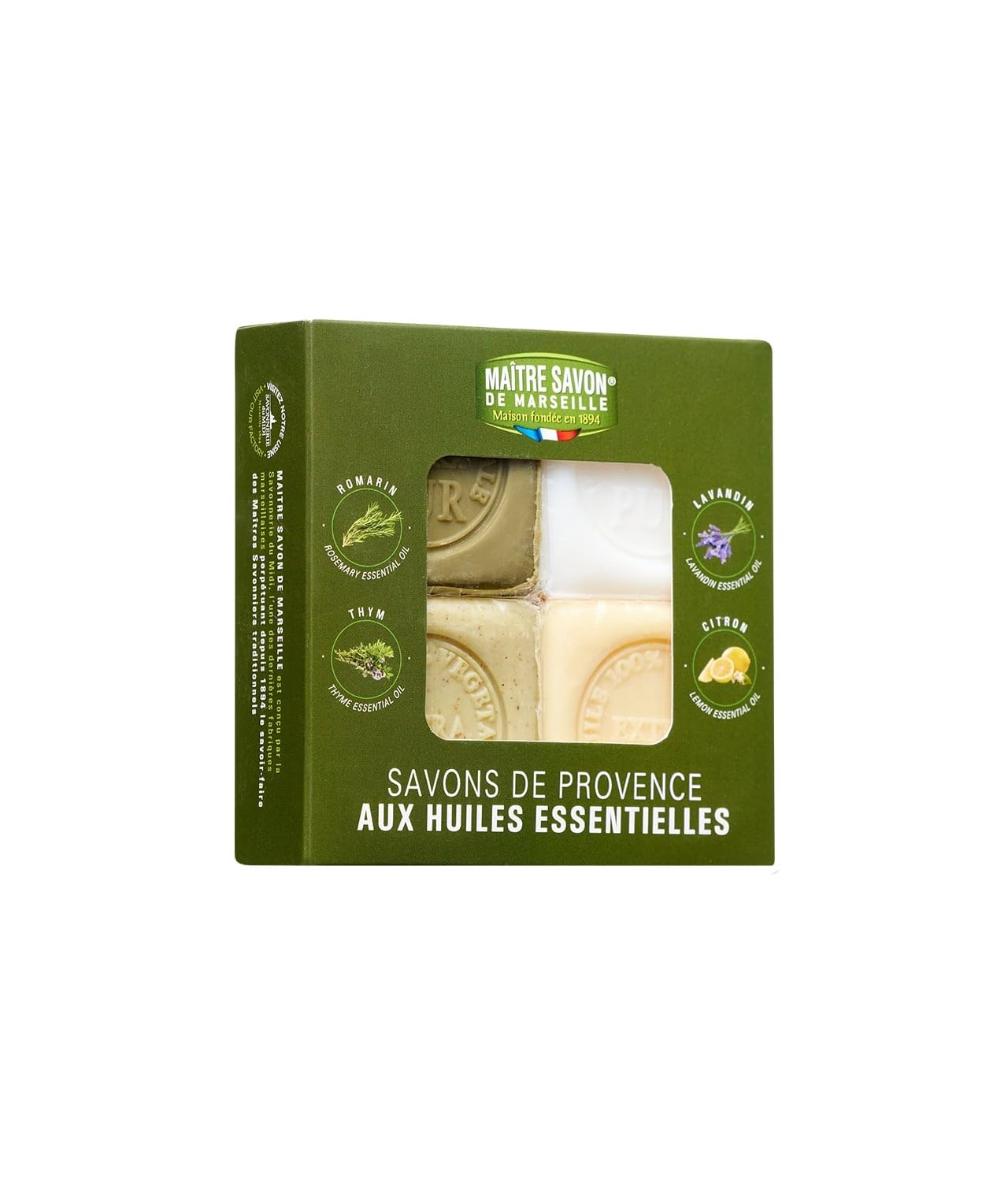 Maitre Savon de Marseille 4 x 125 g soaps in a set (4 fragrances)