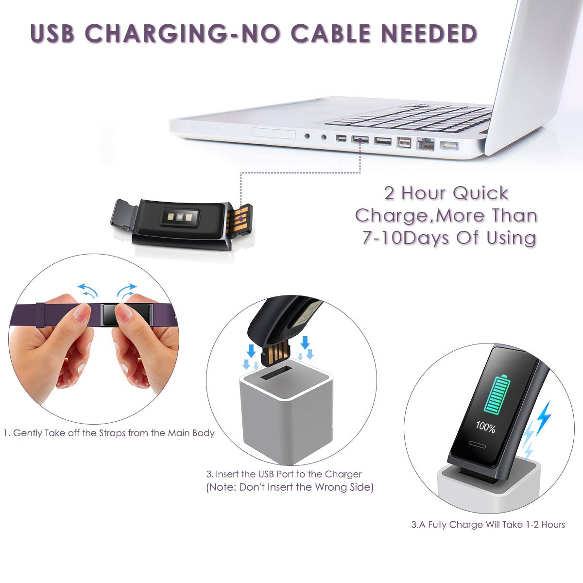 CHEREEKI Fitness Tracker, Orologio Fitness Bluetooth Impermeabile IP68 Uomo Donna con Cardiofrequenzimetro, Contapassi con Calorie, e Cronometro per iPhone Android (Viola)