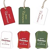 Christmas Gift Tags, 48 Thick Matte Cardstock Labels with String for Personalizing Your Holiday Presents, Spread Joy and Holiday Cheer with These Festive Christmas Name Tags