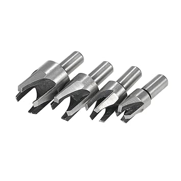 Festnight Claw Type Round Shank Wood Plug Cutter Set Cork Drill Bits High Carbon Steel Woodwork Tool Pack of 4pcs(6mm/10mm/13mm/16mm)