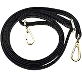 HAHIYO Adjustable Pebbled Black Leather Purse Chain Strap Length 31.5-55.1 Inch Gold Hardware for Shoulder Cross Body Sling Purse Replacement Comfortable 0.47 Inch Wide 4.7mm Extra Thick 1 Pack