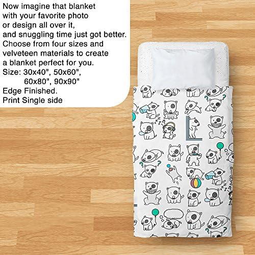 VOTANTA - Bull Terrier Velveteen Blanket (30x40", White)