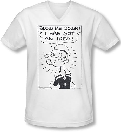 Popeye T Shirt Amazon 2026.Popeye - Mens An Idea V-Neck T-Shirt: Amazon.co.uk: Clothing