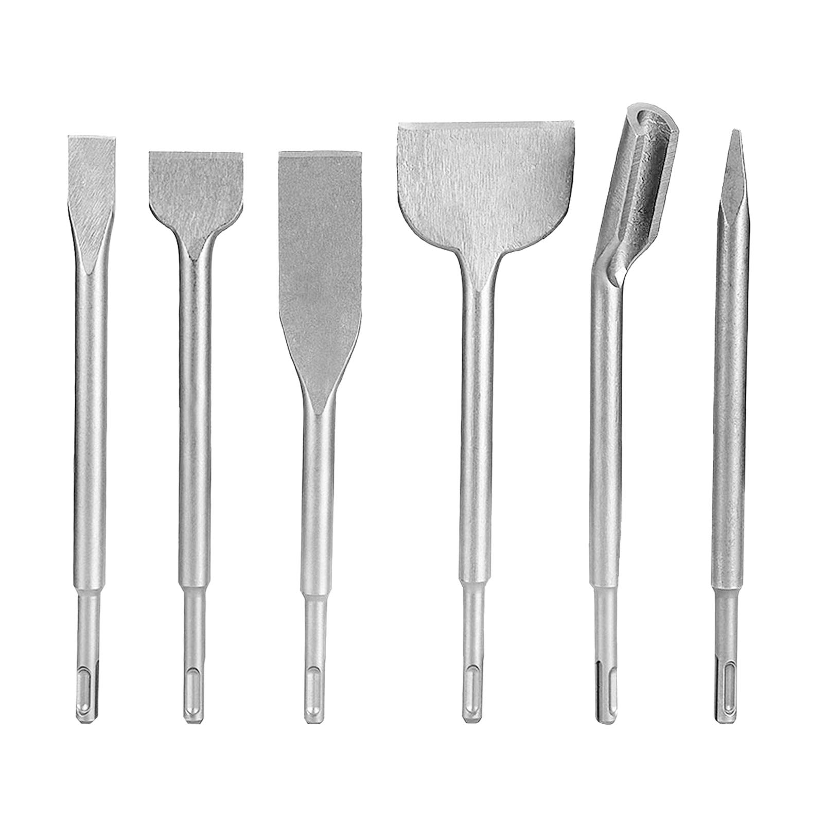 Chisel Set SDS Plus Shank Drill Bit & Chisel Set 6-pcs Chisel SDS Hammer Drill Bit Set Metal Scraping Tool Chisel Wall Chisel SDS Concrete Breaker Chisels for Brick Cement Stone