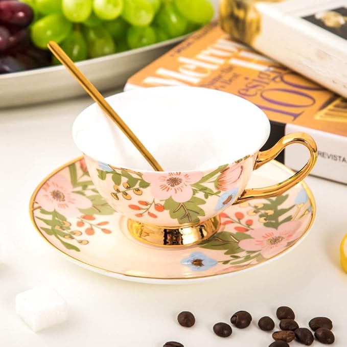 Tea Cups and Saucers British Bone China Coffee Cup Set