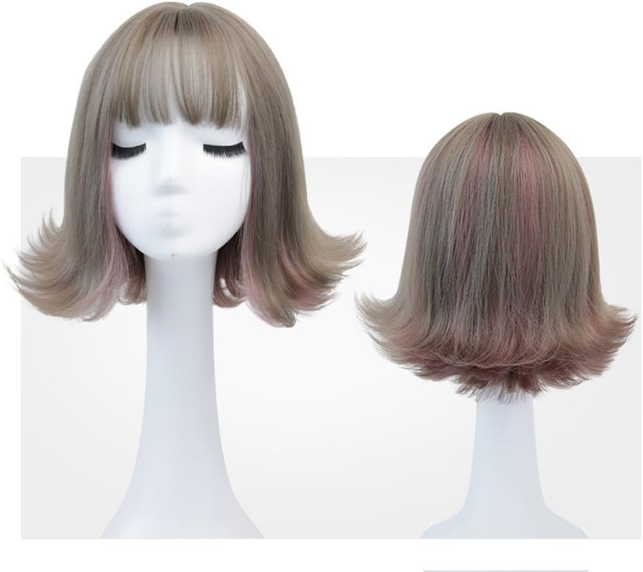 2Pig nose Short Hair Bobo Head Wig Short Curly Hair Up Cosplay Party Simulation Wig