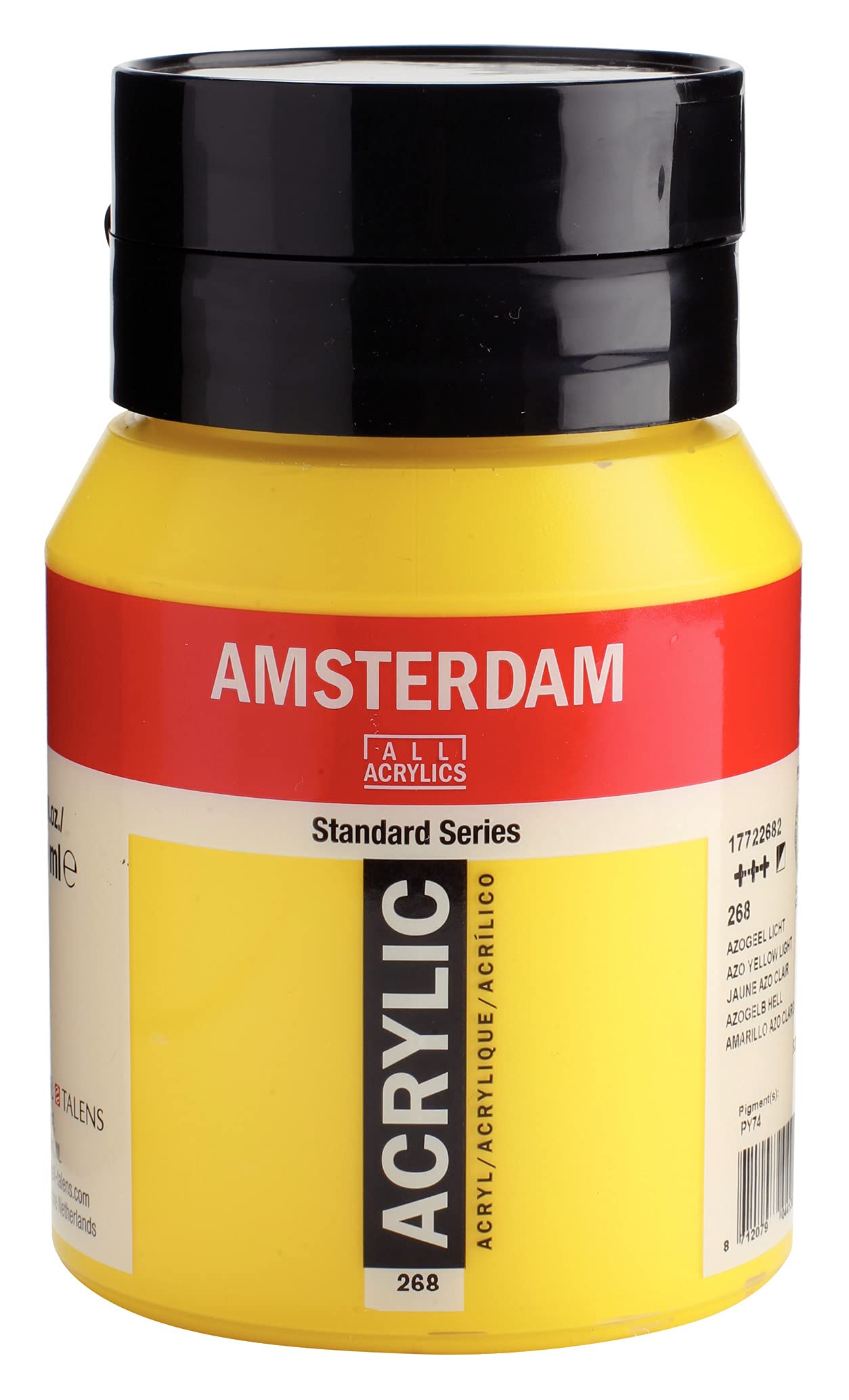 Amsterdam Standard Series Acrylic Jar 500 ml Azo Yellow Light 268 (17722682)