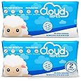 Cloud Wipes Pure Dry Cotton Baby Wipes Soft Durable Unscented Cloth Tissue for Sensitive Skin (2-Pack 200 Count)