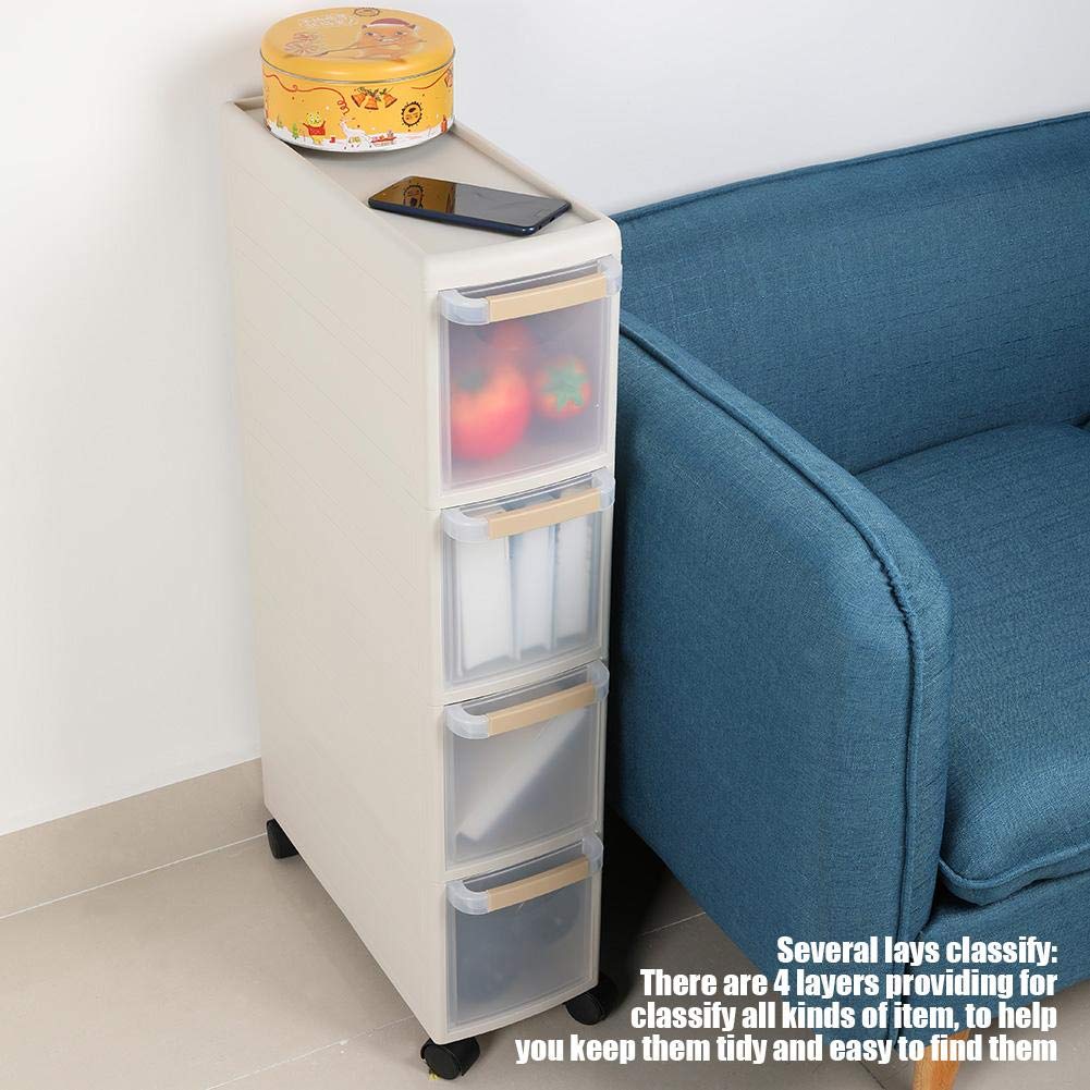 clear rolling cart with drawers