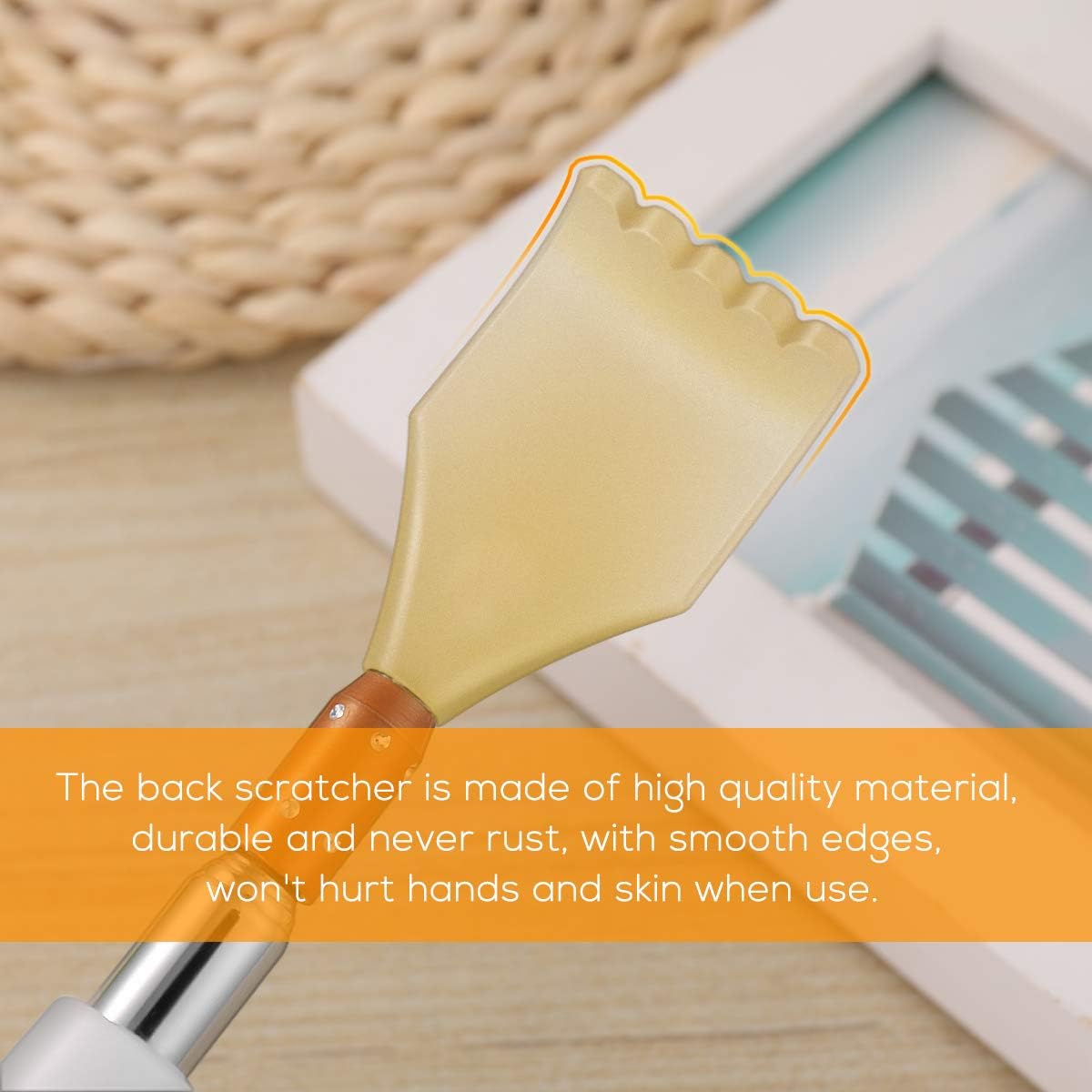 Healifty Extendable Back Scratcher Tool for Men Telescoping Body Scratcher Massage Stick Function for Head Shoulder and Hand Relief for Elderly Use - Image 4
