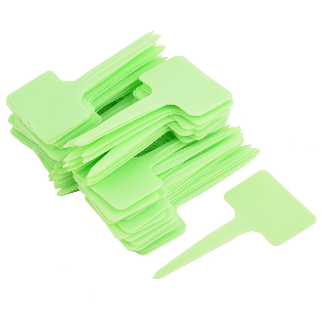 Sourcingmap Plastic Outdoor Garden T Shaped Seed Tag Label Marker Sign 100pcs Light Green