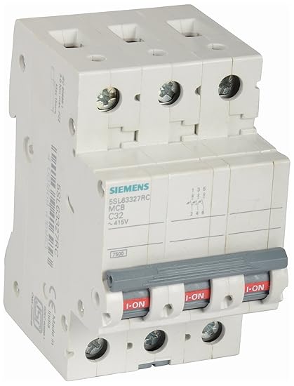 Siemens 32A 3 Pole Miniature Circuit Breaker (White, 1-Piece, 5SL63327RC)