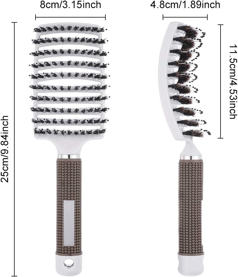 umorismo 3 Pack Hair Brush Set - Vented Curved & Detangling Brushes for Natural Curly, Straight, Wet or Dry Hair - Image 3