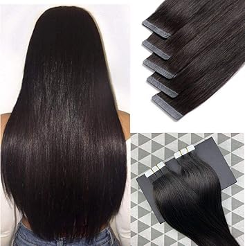Buy Hongzehair 18inch 40g 1b Natural Black Goessom 18 Tape In