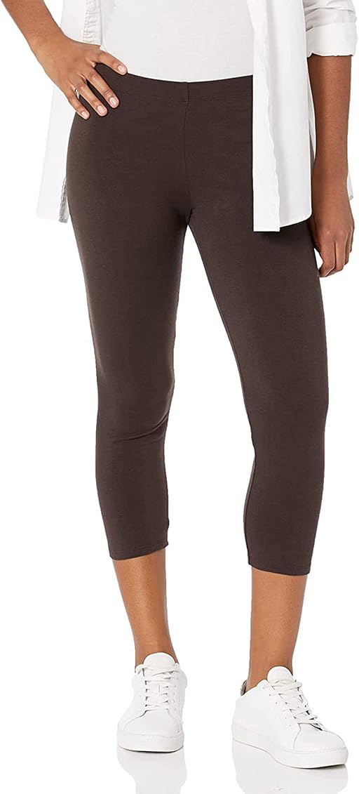 No nonsense Women's Cotton Capri Legging, Espresso , Small at Amazon  Women's Clothing store