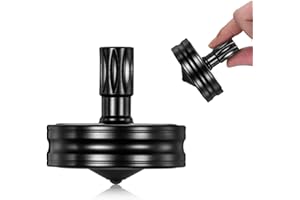 CHEETOP Precision Metal Spinning Top, Long Lasting Spin Time and Perfect Balance, Skilled Adult Easily Exceed 10 Mins, Portable Stainless Steel EDC Office Desktop Game Toys (Black)