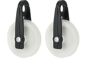 PATIKIL Nylon 2 Inch Diameter Outdoor Clothesline Pulley, 2 Pack White Roller Bearing Pulley for Clotheslines