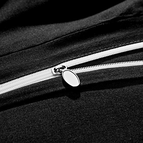 Word of Dream Brushed Microfiber Duvet Cover Set - Lightweight and Soft - Full/Queen, Black