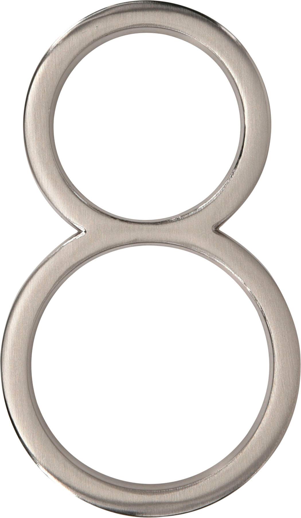 Distinctions 844708 Brushed Nickel Upgraded 5" Floating House Number 8