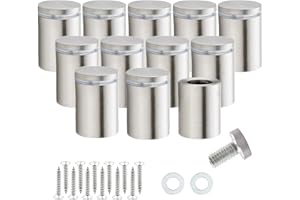 RuoFeng Stainless Steel Wall Mount Glass Standoff Holder Screw Nails Advertising Nails 12 Pcs (25x50mm)