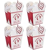 Red & White Naruto Takeout Container Favor Boxes - 6.5" x 5.25" (Pack of 4) - Perfect for Anime-themed Parties and Special Occasions