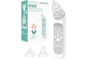 Koalababy Large Flow Electric Nasal Aspirator, Baby Nose Sucker, Nose Cleaner for Toddlers with 3 Suction Levels, Soothing Music and Light, Grey
