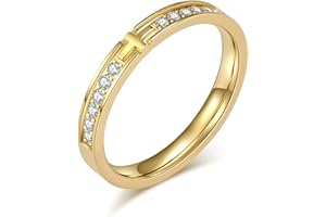 ROPARTMAN Purity Rings for Women, Non Tarnish Silver Rings, 14K Plated Gold Cross Ring for Women, Cubic Zirconia Promise Rings for Girls Size 5-11