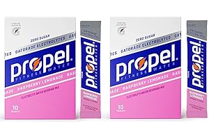 Propel Powder Packets, Raspberry Lemonade With Electrolytes, Vitamins and No Sugar, 20 Count (Pack of 2) - in GARIZZE Box