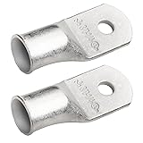 SELTERM 2pcs 3/0 AWG 1/4" Stud Tinned Copper Wire