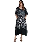 Miss Lavish London Women’s Kaftan Maxi Dress Resort Wear Beach Cover Up, Plus Size Swim Coverup, African Caftan Maxi Dress