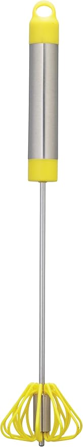 KitchenCraft Stainless Steel Mechanical Push-Action Whisk: Amazon.co.uk ...