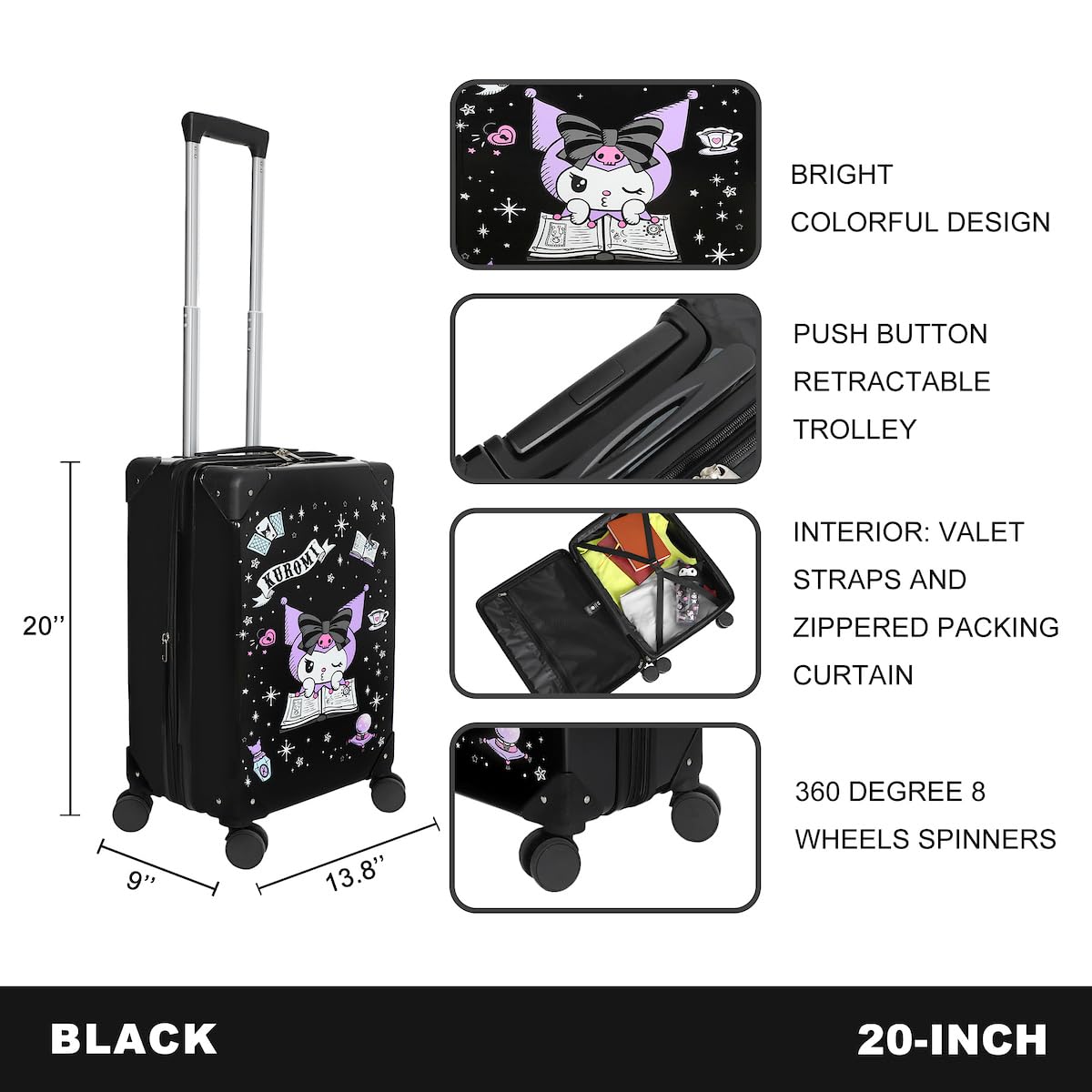 Bioworld Kuromi Black and Purple 20