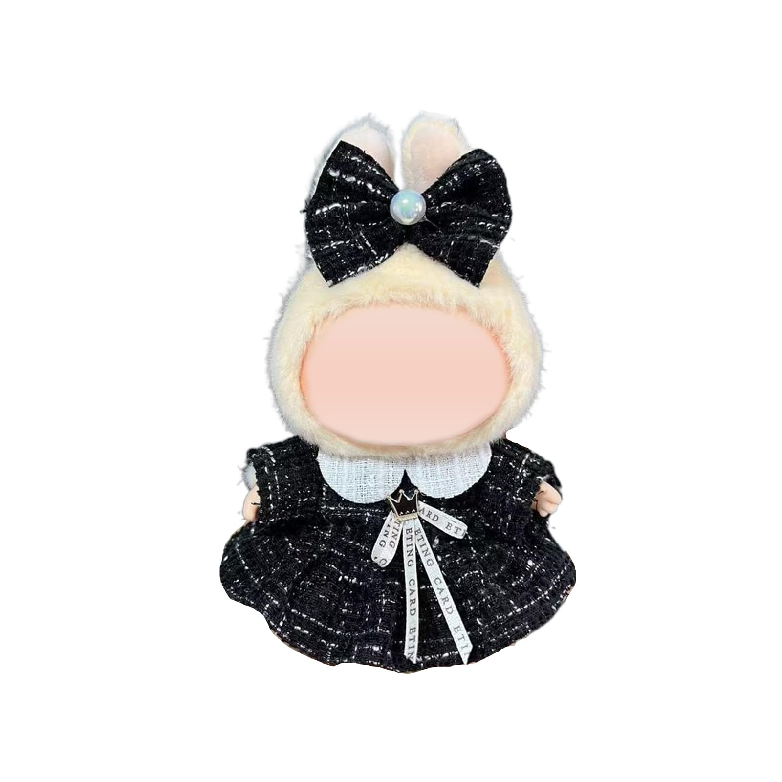 Photo 1 of Clothes Compatible with 17cm Dolls Accessories, Includes Bibs, Bodysuit, Stylish Adorable Doll Clothing Accessories ( No Doll (Black)