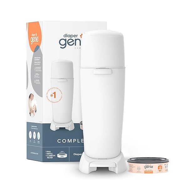 DIAPER GENIE COMPLETE DIAPER PAIL (WHITE) – INCLUDES...