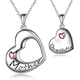 POPLYKE Father Daughter Mother Daughter Necklace Sterling Silver Mothers Day Birthday Jewelry Gifts for Women Mom Daughter Daddy Wife