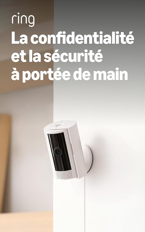 Caméra intérieure (Indoor Camera 2e gén.) | Caméra de surveillance wifi sur secteur pour animaux, vidéo HD 1080p, audio bidirectionnel, cache de confidentialité | Essai Ring Home gratuit 30 j.