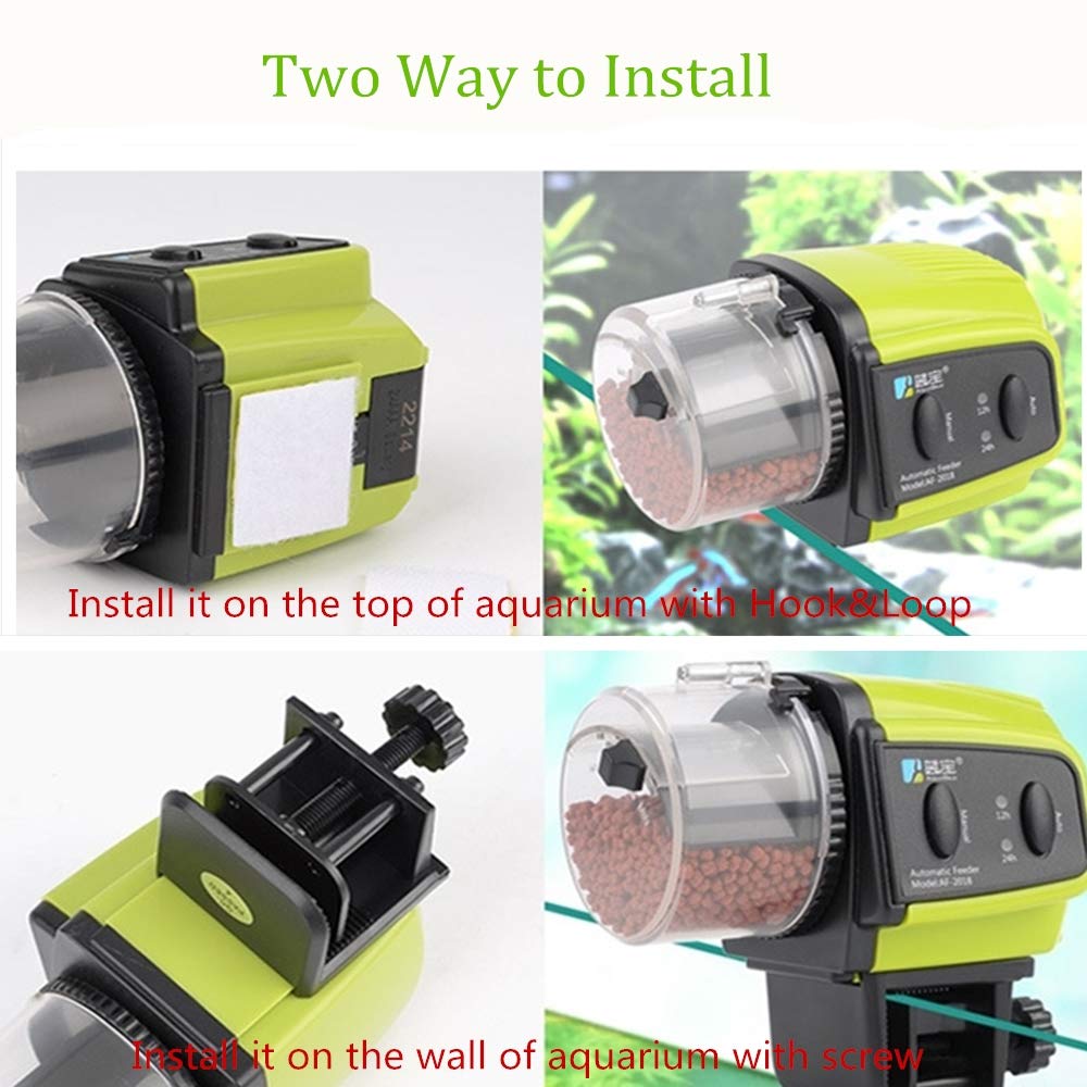 Eesteros AF-2018 Automatic Fish Feeder, Turtle Feeder Digital Fish Food Timer Programmable Food Dispenser for Weekend, Holiday