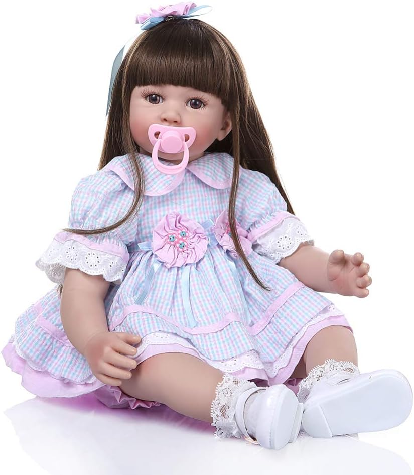 d1HhgJ 23 Inches Simulation Princess Doll, Realistic Silicone Baby Girl Realistic Doll, Baby Toys for Children
