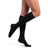 Sigvaris Dynaven 972 Women's Closed Toe Knee Highs w/Grip Top - 20-30 mmHg Black LL