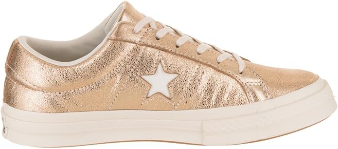 one star metallic leather low top