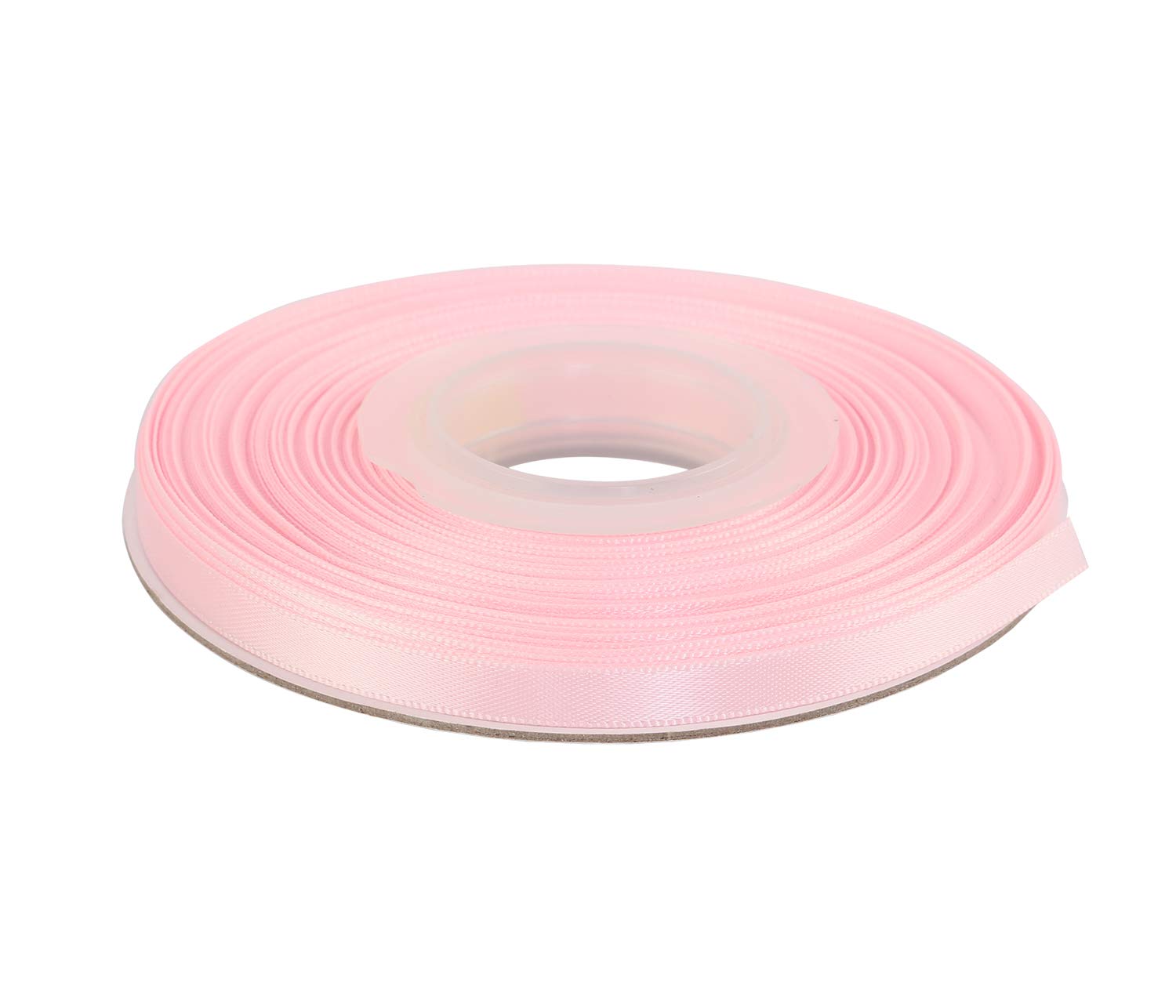 Ribbonitlux 6mm Wide Double Face Satin Ribbon 22 Meters (117-Light Pink, Set for Gift Wrapping, Party Decor, Sewing Applications, Wedding and Craft — image 1