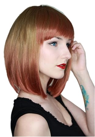 Prettyland Tie Dye Ombre Straight Short Wig Dyed Batik Gradient
