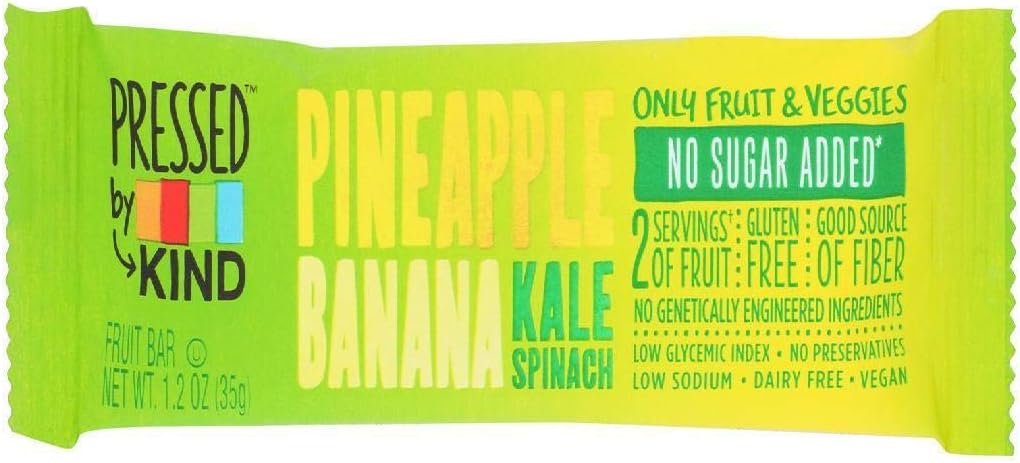 Pressed by KIND Bars, Pineapple Banana Kale Spinach, 4 Count (Pack of 4)